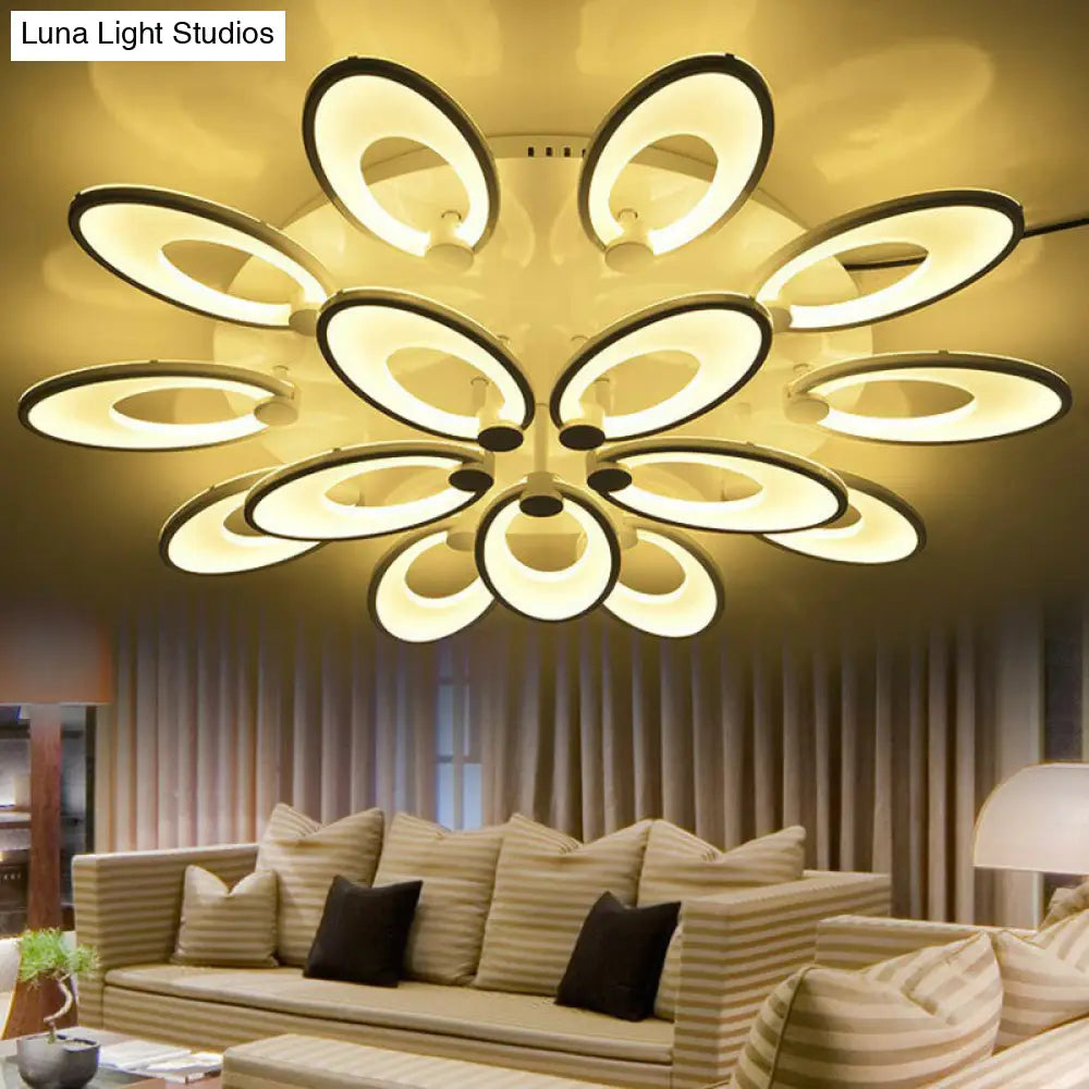 DecorBites™ DecorBites™ Modern White Peacock LED Ceiling Mount Light Fixture for Living Room