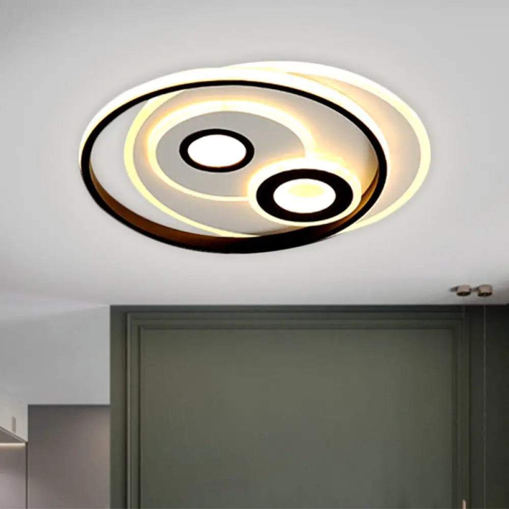 Lámpara de techo empotrada LED DecorBites™ Modernist, pantalla de metal negro, luz cálida/blanca, diámetro de 16,5" o 20,5"