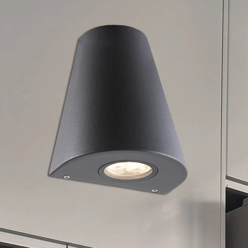 DecorBites™ DecorBites™ Modernist LED Wall Sconce with Aluminum Shade - Black/Gray Tapered Design for Porch, Warm/White Lighting