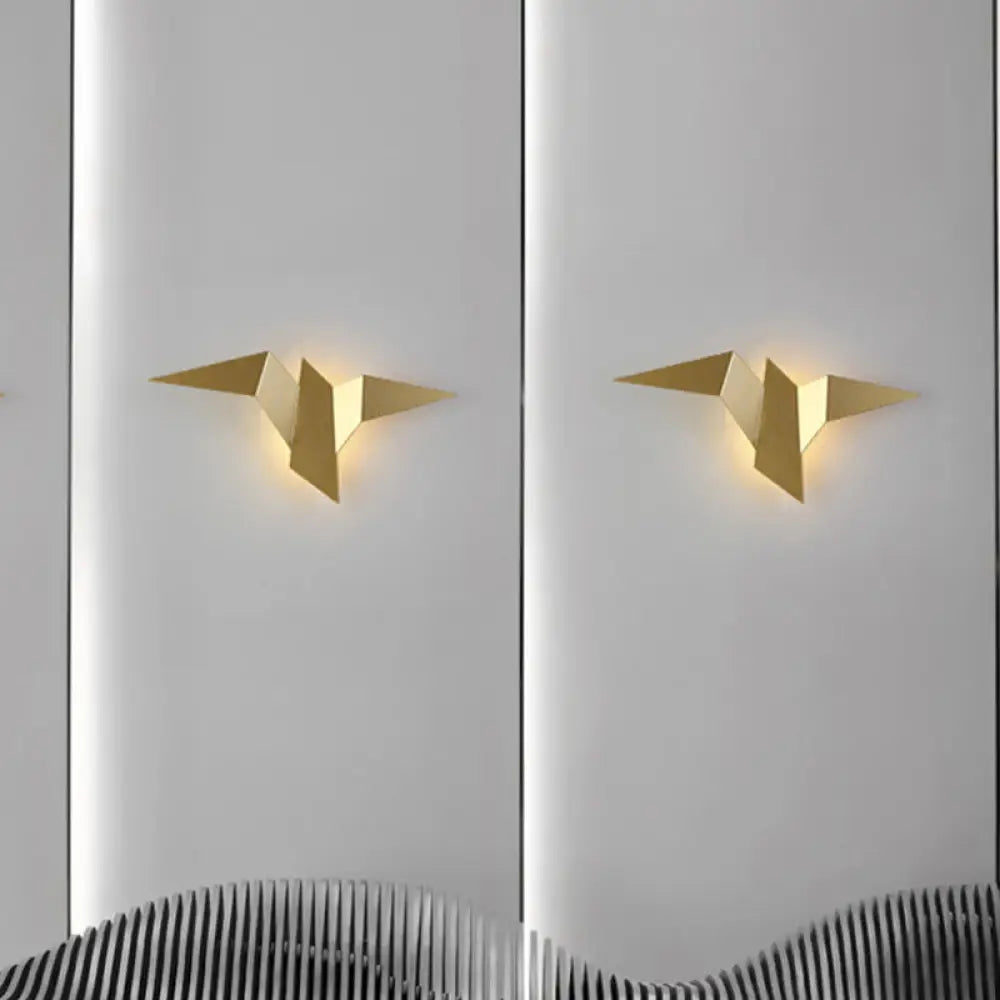 DecorBites™ DecorBites™ Modernist Metallic Bird-Like Sconce LED Wall Lamp in White/Black/Gold - White/Warm/Natural Light