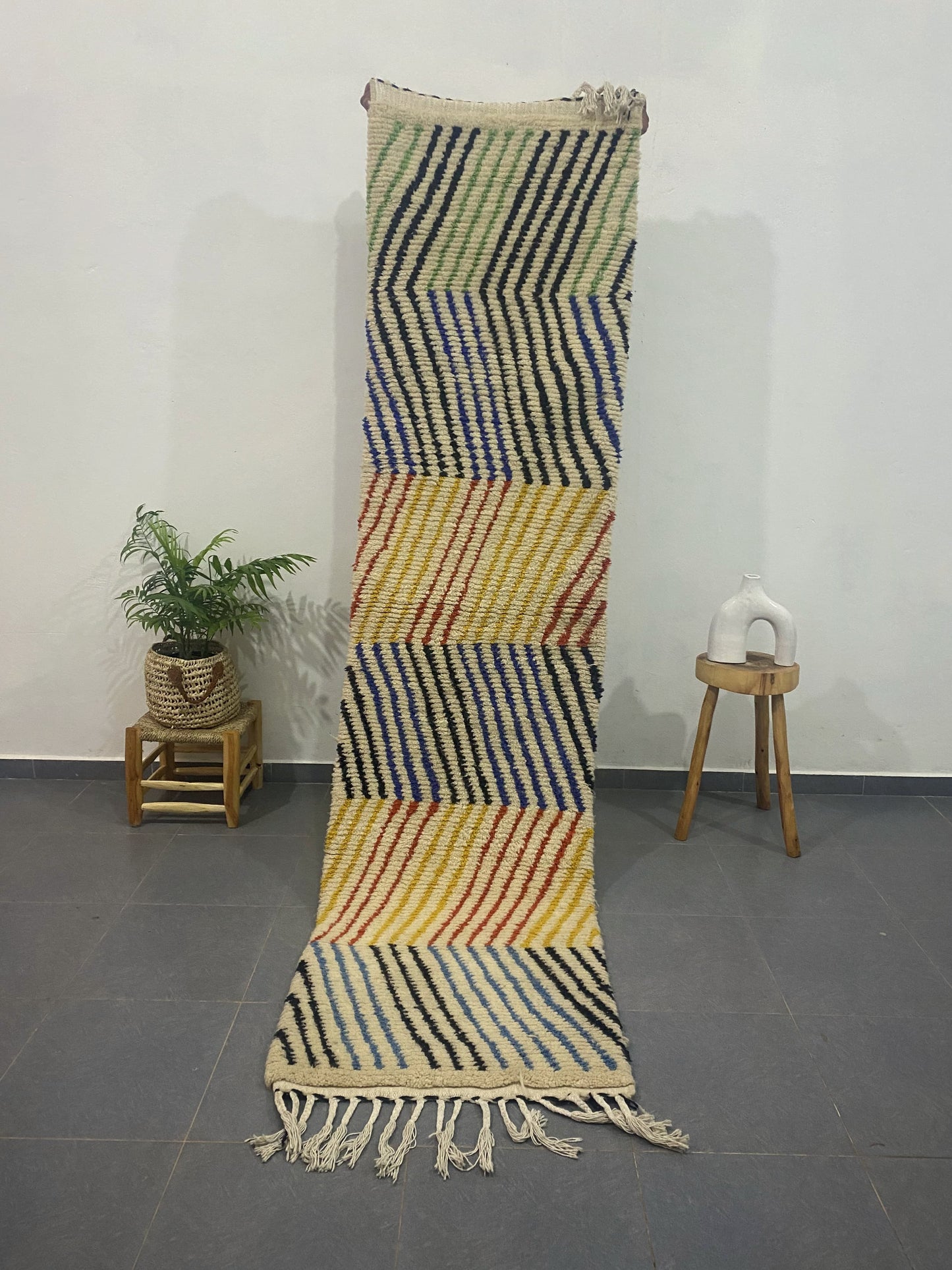 Moroccan Handmade Beni Ouarain Rug 2.7m x 0.7m - Moroccan Rugs