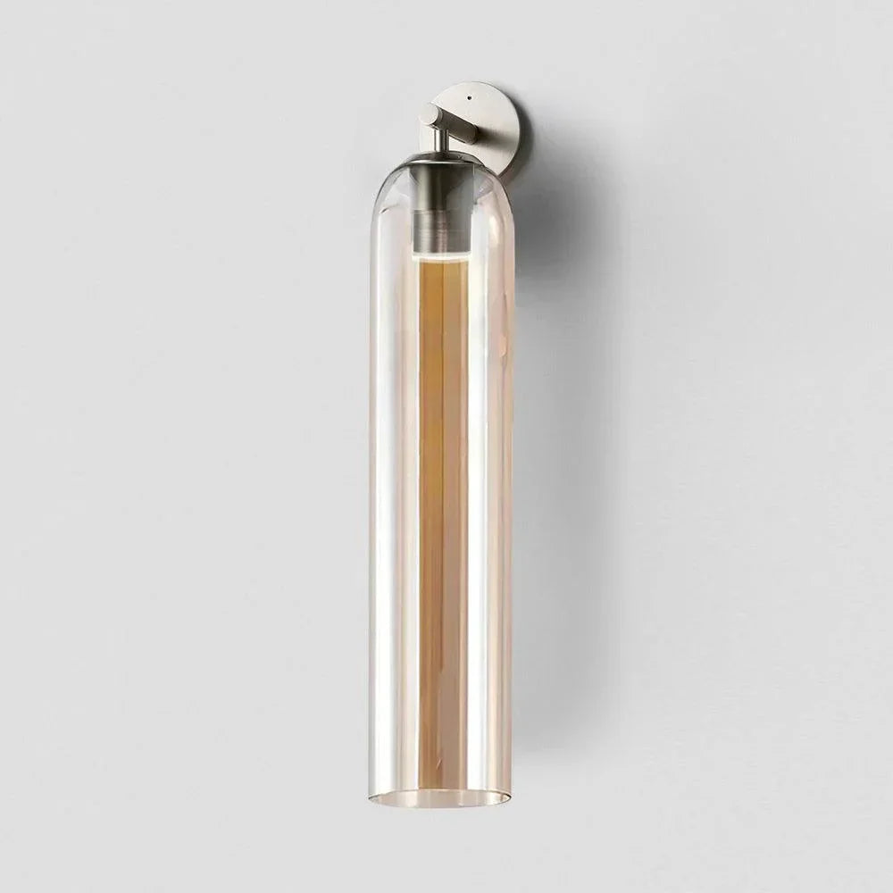 Moroccan Title: Sleek Glass Wall Sconce - Amber / Gold