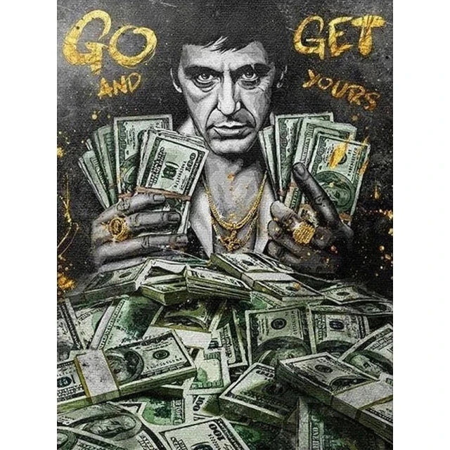 Motivational Tony Montana Canvas Wall Art - Yellow / 20x30cm No Frame