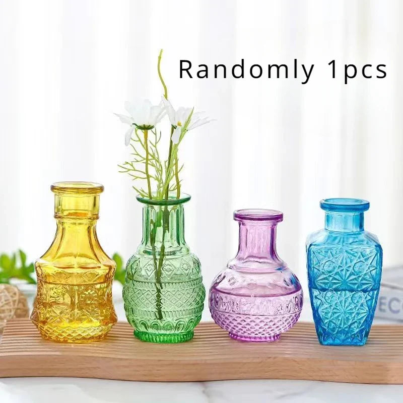 Multicolor European Glass Vase Decoration - Home Gift - Randomly 1pcs - Vase