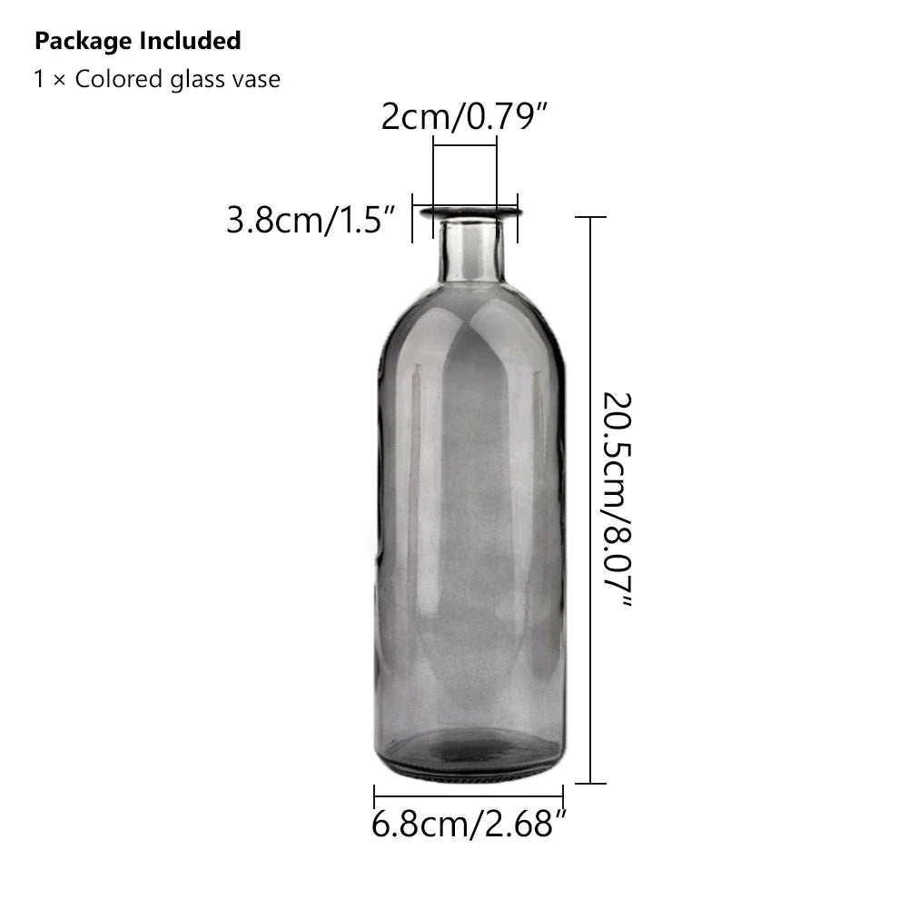 Multicolor European Glass Vase Decoration - Home Gift - Style C Grey - Vase