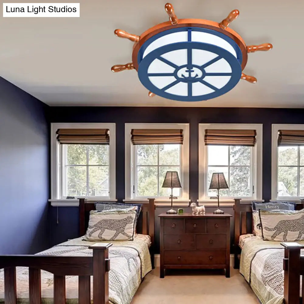 DecorBites™ DecorBites™ Nautical Blue Ceiling Lamp with Anchor for Nursing Rooms