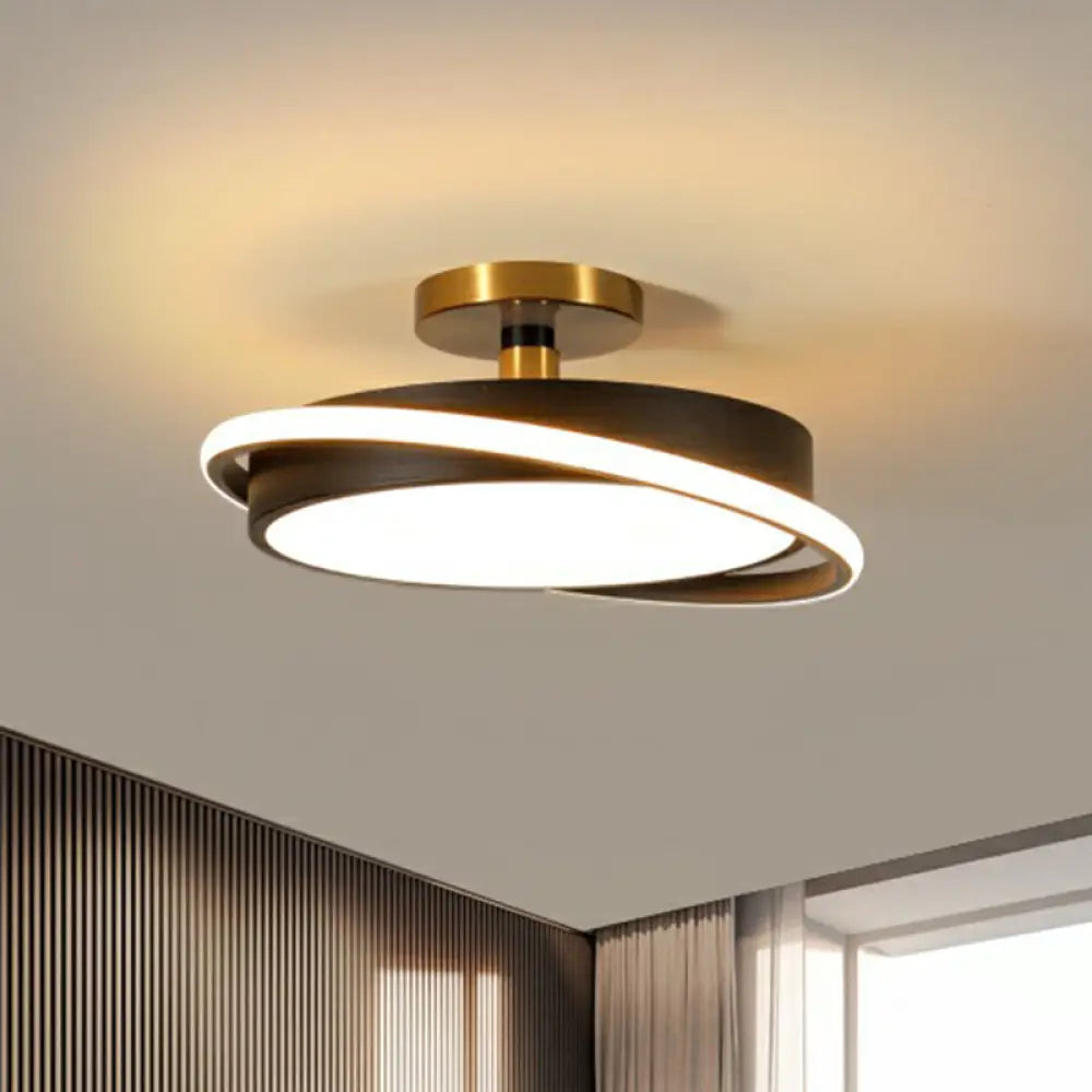 DecorBites™ DecorBites™ Nordic Acrylic Round Semi Flush LED Ceiling Light for Bedrooms