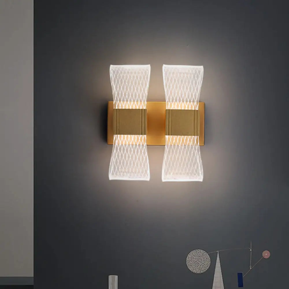 DecorBites™ DecorBites™ Nordic Bowknot-Style Acrylic LED Wall Light: 1/2 Bulb Gold Sconce Lighting (Warm/White)