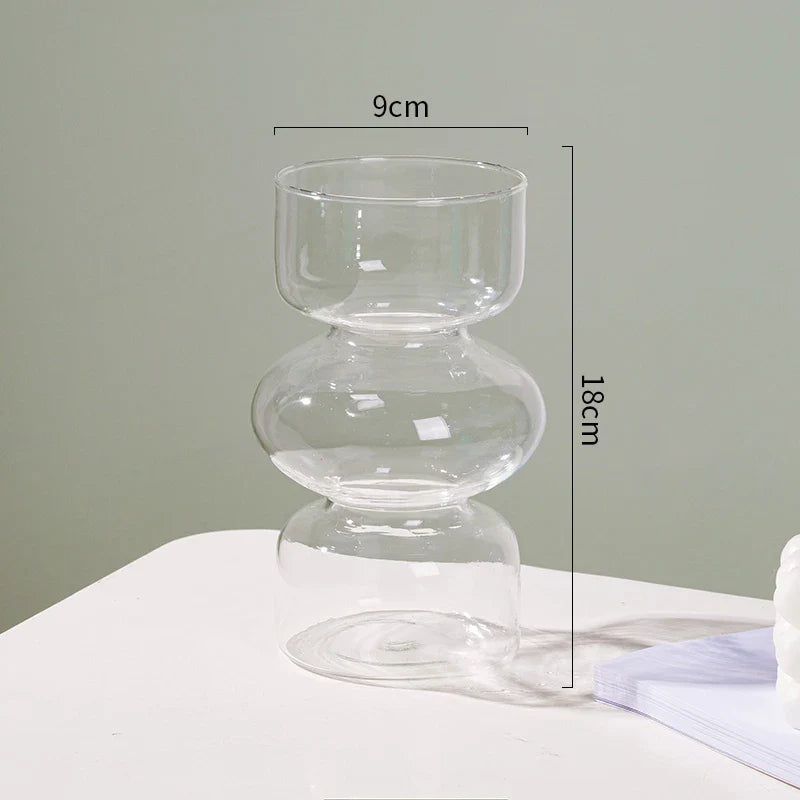 Nordic Glass Flower Vase Home Decor - Clear - Vase