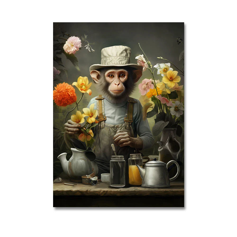 Nordic Gorilla Wall Art Canvas Print - PC 83494 / 40x60cm no frame