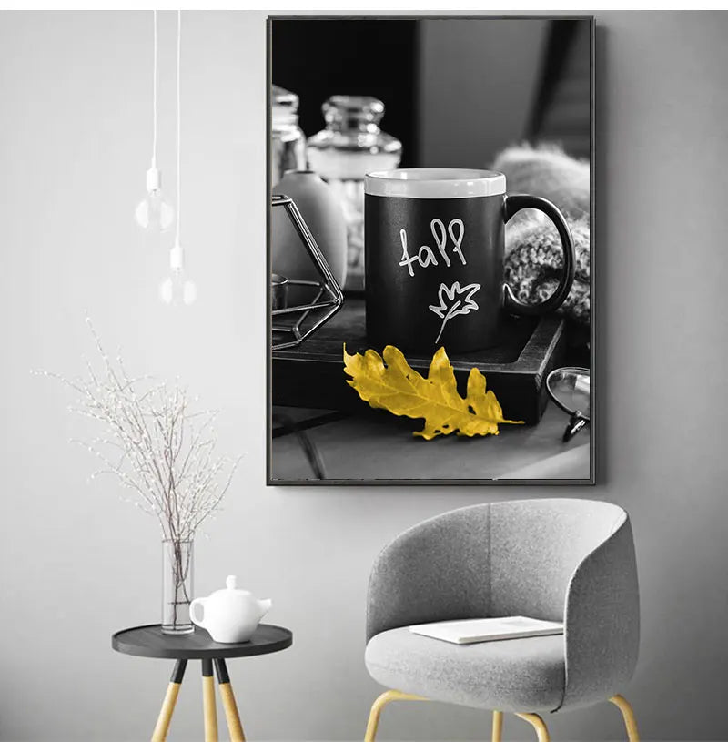 Nordic Landscape Canvas Print Set - Yellow Scenery - Posters