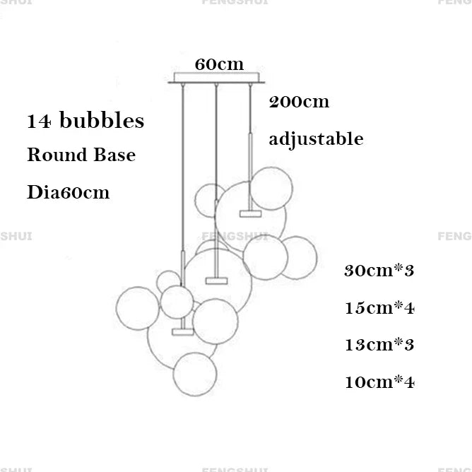 Nordic LED Bubble Chandelier for Home Lighting - Chandelier