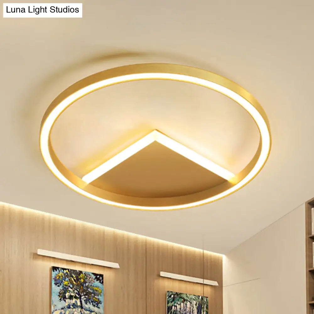 DecorBites™ DecorBites™ Nordic LED Geometric Ceiling Light - Gold Metallic Flush Mount Fixture for Bedroom