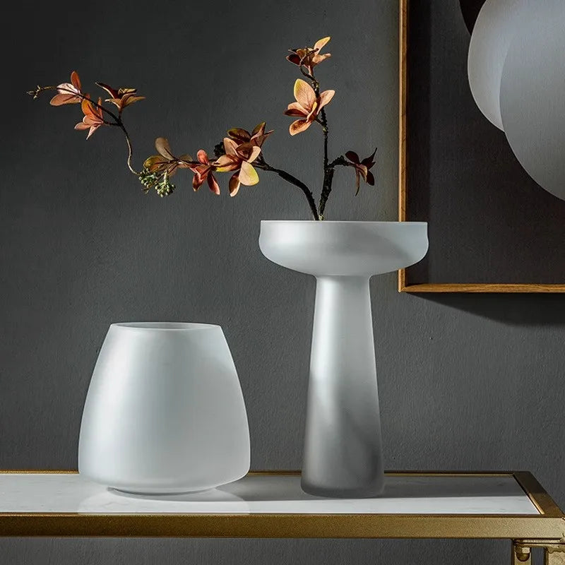 Nordic Luxe Frosted Glass Vase/Table Decoration - Vase