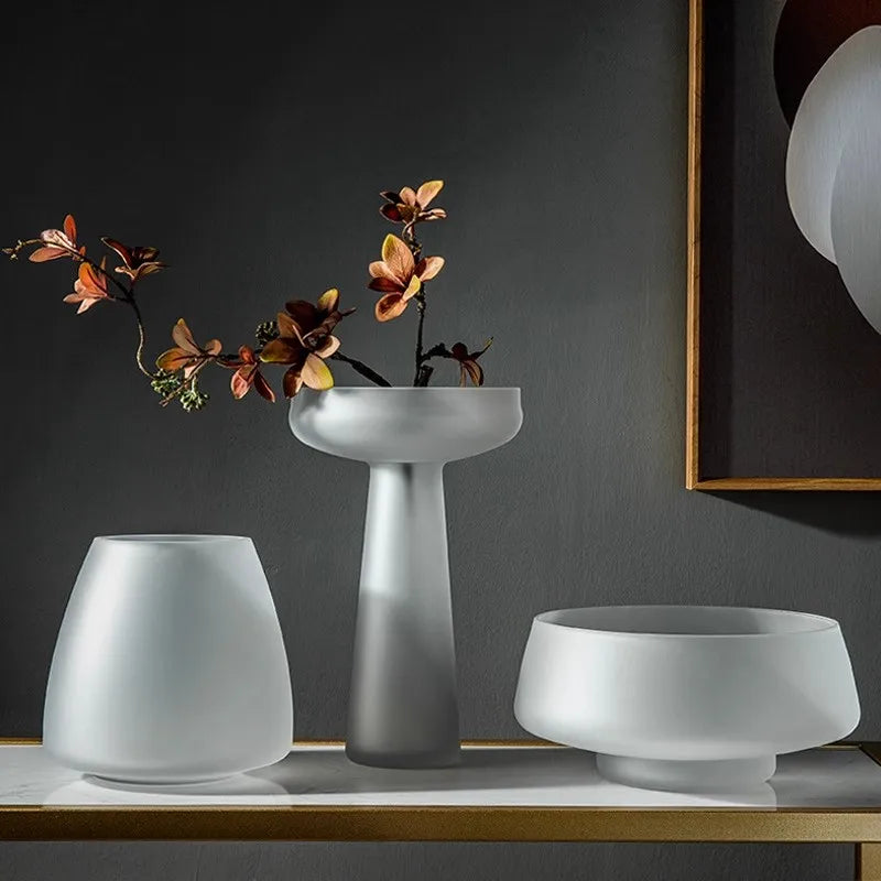 Nordic Luxe Frosted Glass Vase/Table Decoration - Vase