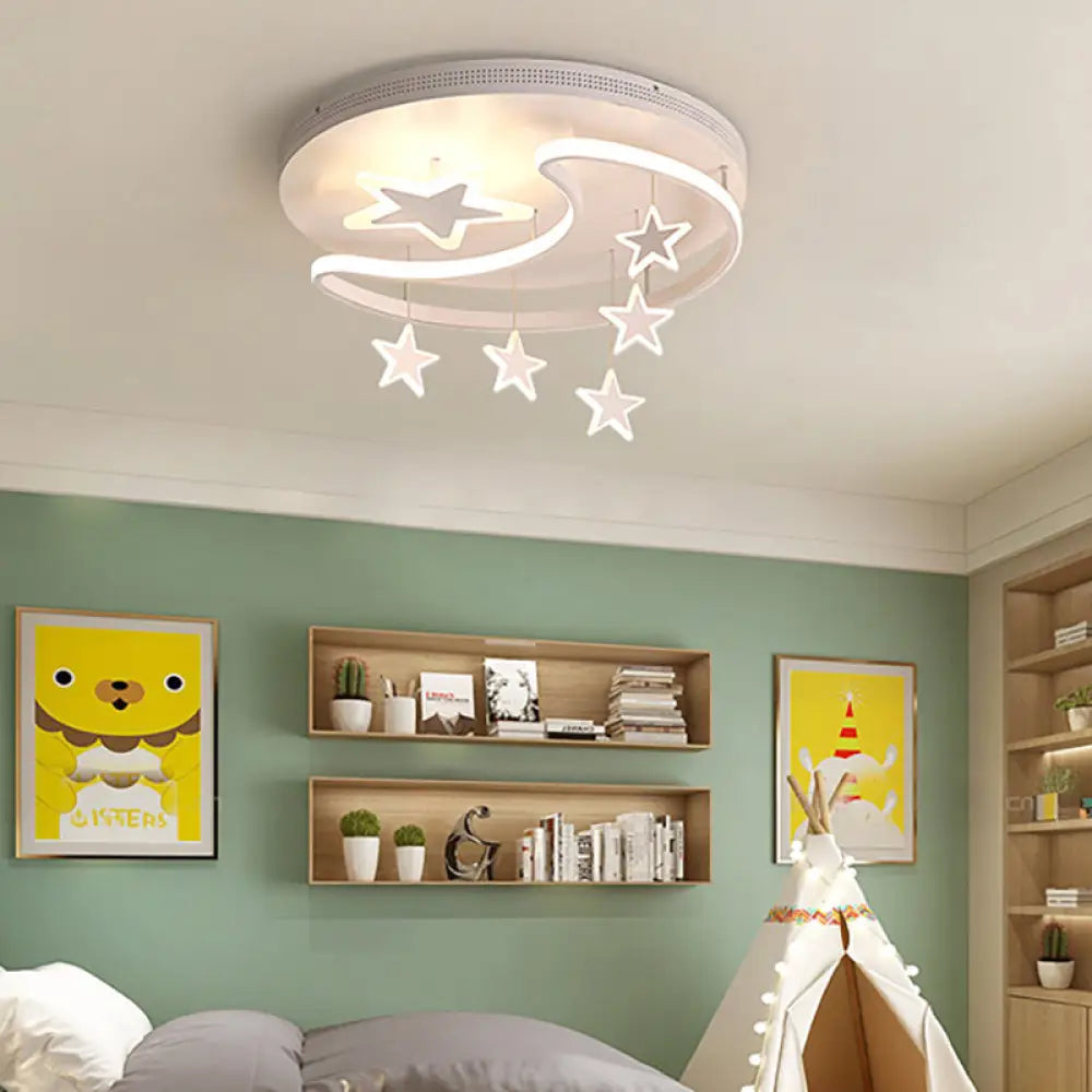 Lámpara de techo DecorBites™ Nordic Moon & Star - Montaje empotrado en acrílico para jardín de infancia