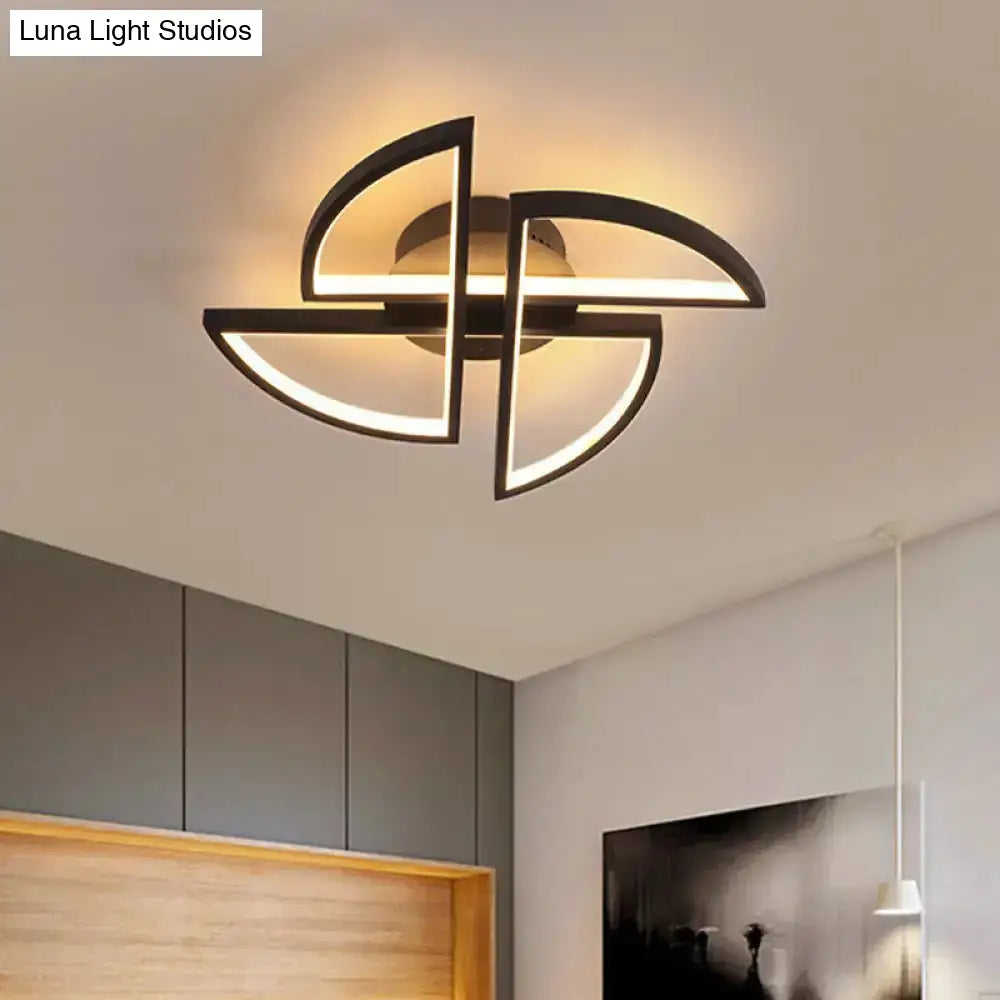 DecorBites™ DecorBites™ Nordic Pinwheel Ceiling Light Acrylic LED Semi Flush Mount in Black - Various Sizes (18"/25.5"/31.5") - Warm/White Light for Bedrooms