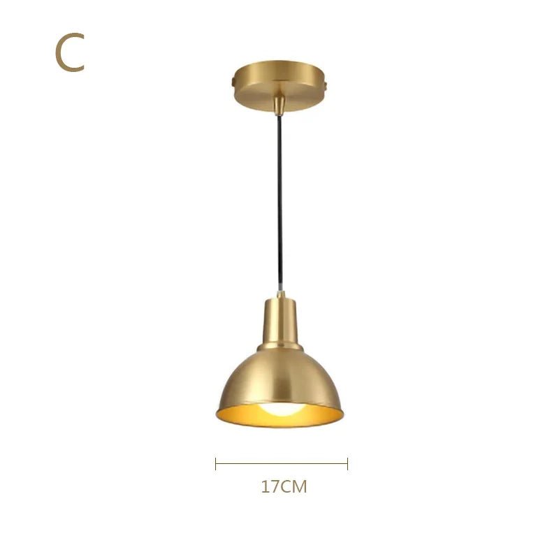 Nordic Simplicity E27 LED chandelier lamp golden small Pendant Lights for study room bedroom bedside loft illumination fixture - Decorbites