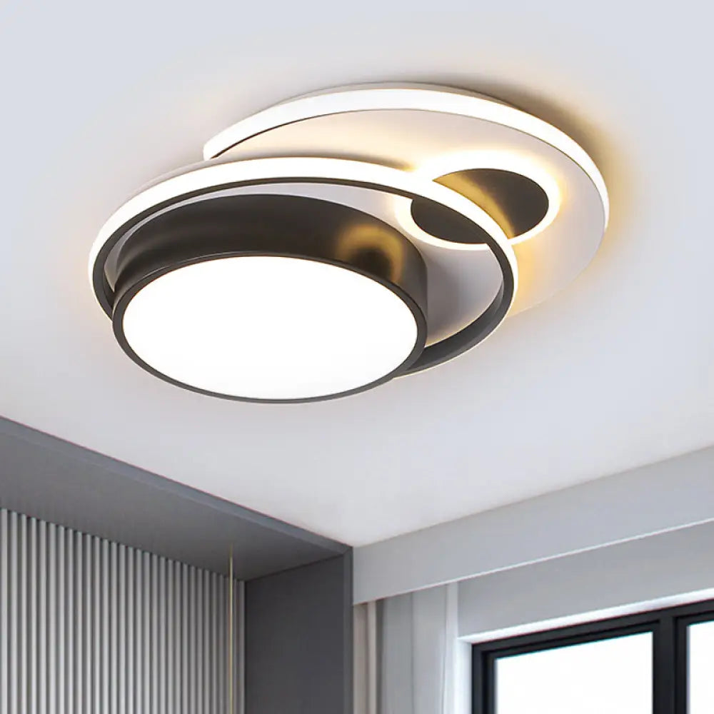 DecorBites™ DecorBites™ Nordic Style Aluminum Black-White LED Ceiling Light with Multi-Circles in Warm/White, 16"/19.5" Wide