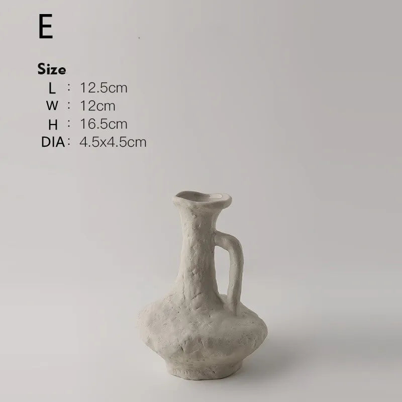 Nordic Style Ceramic Flower Pot - White - E / CHINA - Vase