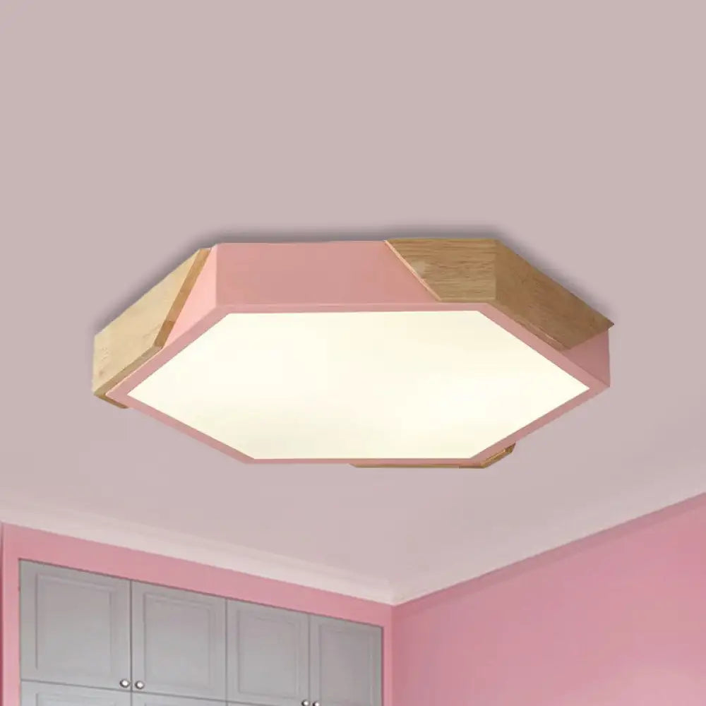 DecorBites™ DecorBites™ Nordic Style LED Flush Mount Lamp for Kindergarten Classroom Ceiling - Hexagon Design