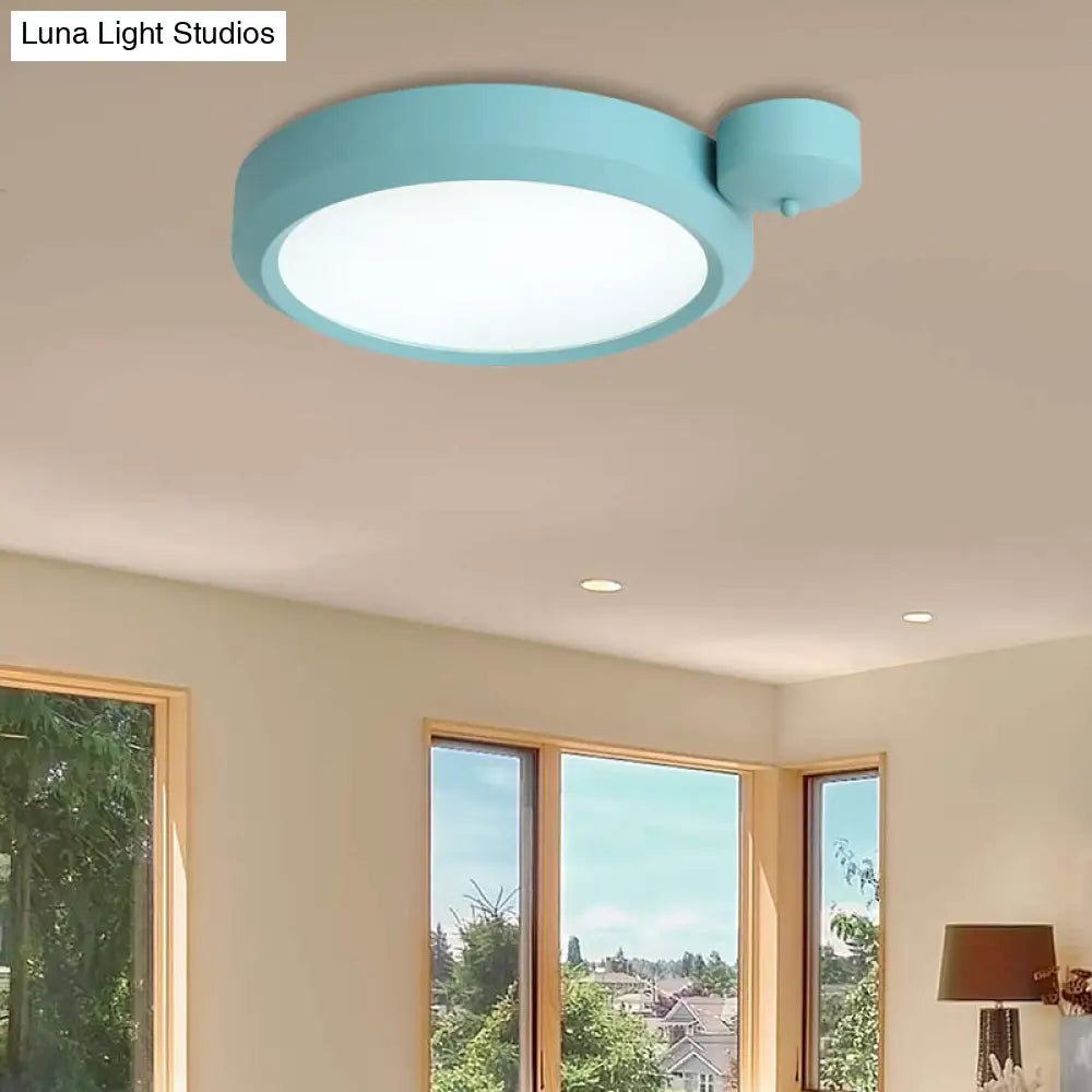 DecorBites™ DecorBites™ Nordic Style Round Flushmount LED Ceiling Light in Blue/Red/Yellow with Metal Finish - Available in 20.5" and 25" Sizes