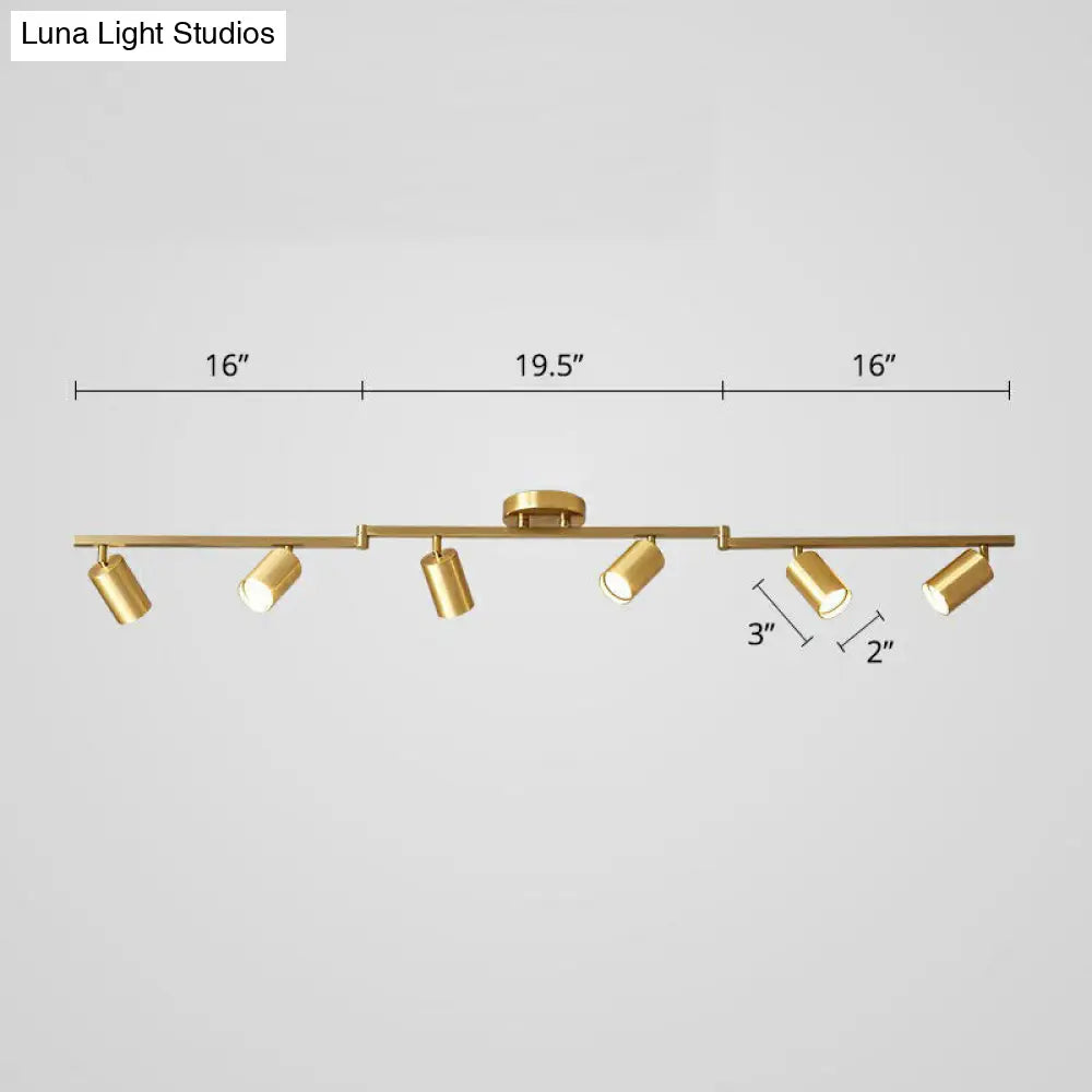 DecorBites™ DecorBites™ Nordic Style Tubular Metal Flush Mount 6-Light Ceiling Spotlight for Living Room