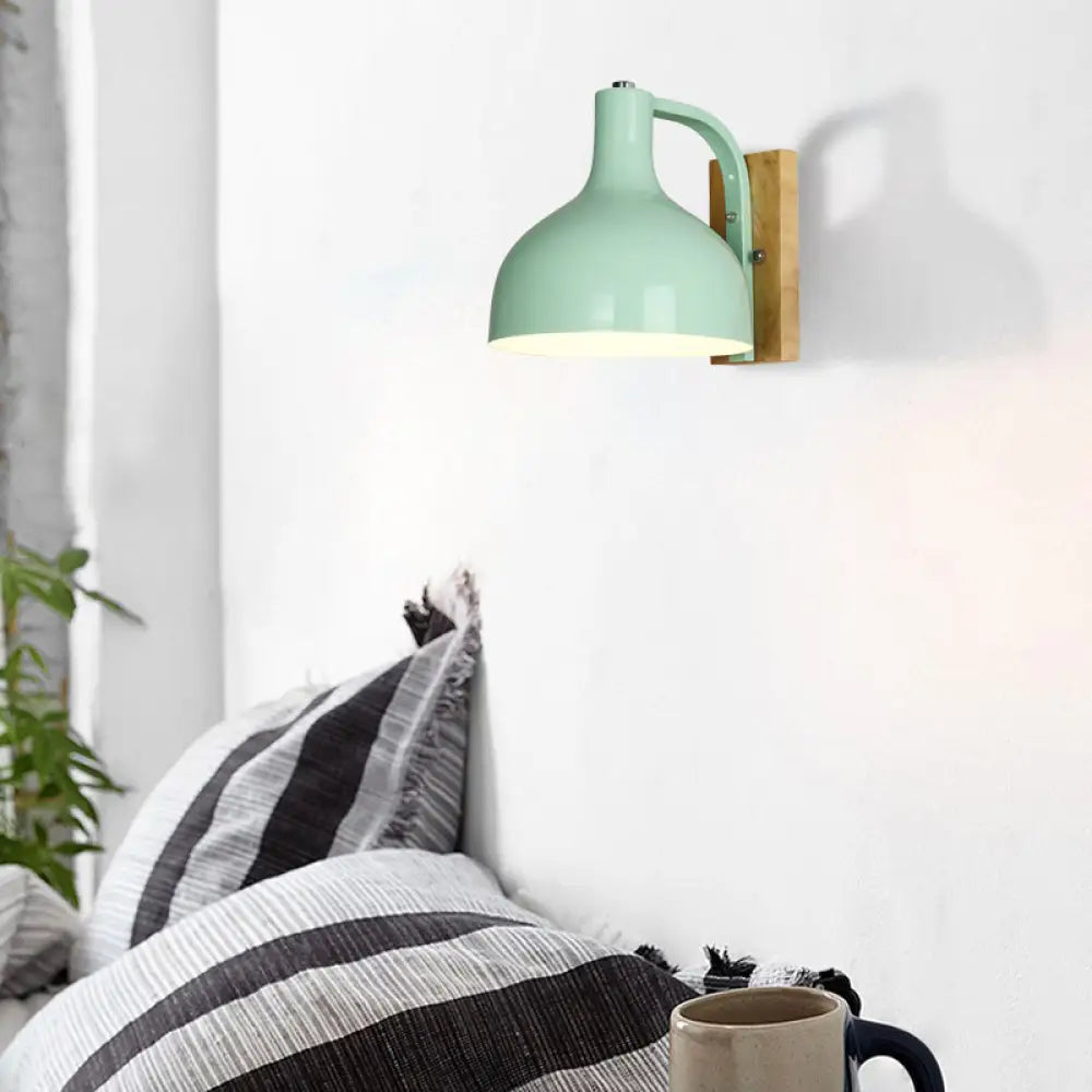 DecorBites™ DecorBites™ Nordic Wall-Mounted Barn Shade Light with 1 Head and 7.5" Width - Perfect for Bedroom or Bedside in White, Pink, Blue, or Green