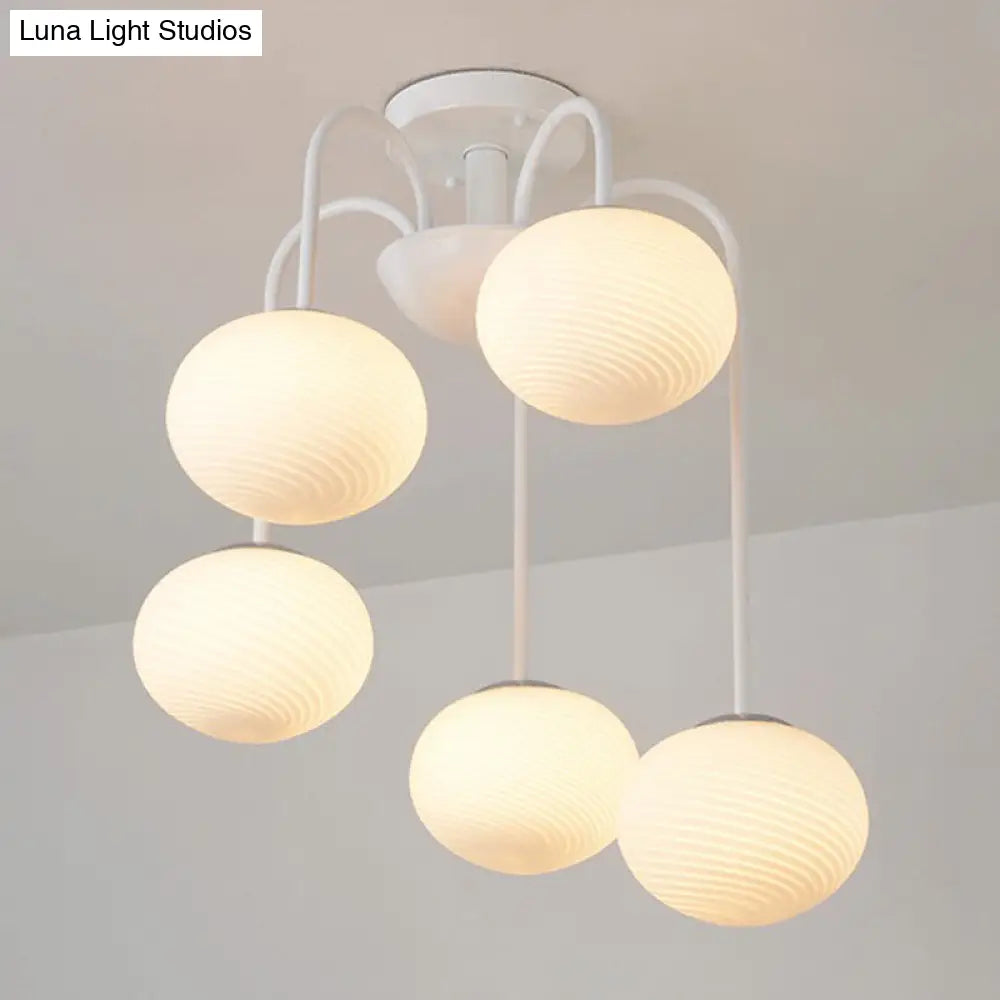 DecorBites™ DecorBites™ Opal Glass Nordic LED Flush Mount Ceiling Light for Dining Room