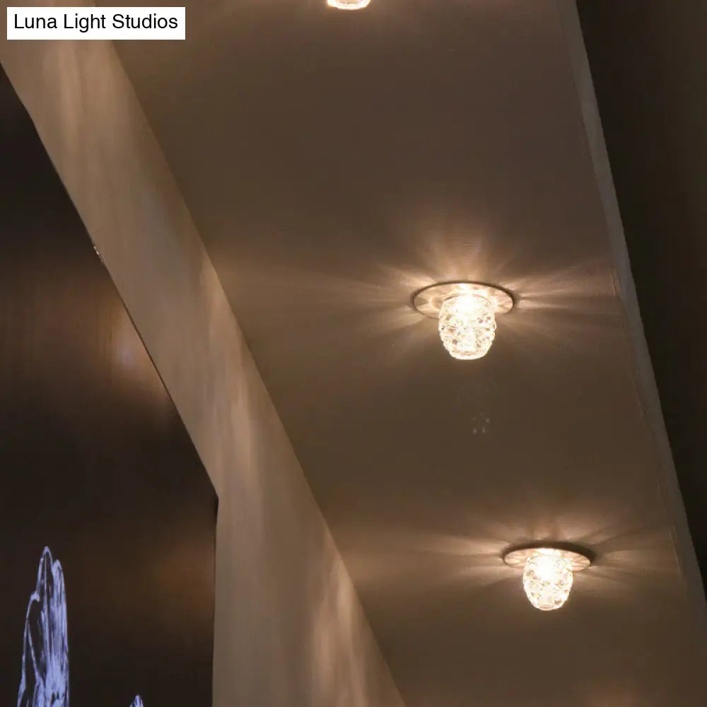 DecorBites™ DecorBites™ Pinecone Mini LED Crystal Flushmount Ceiling Light for Porch - Minimalist and Clear