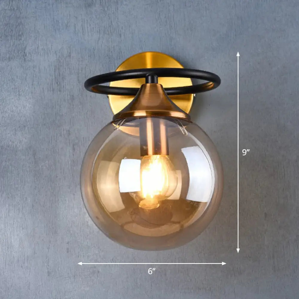 DecorBites™ DecorBites™ Postmodern Glass Ball Wall Sconce in Brass for Bedroom