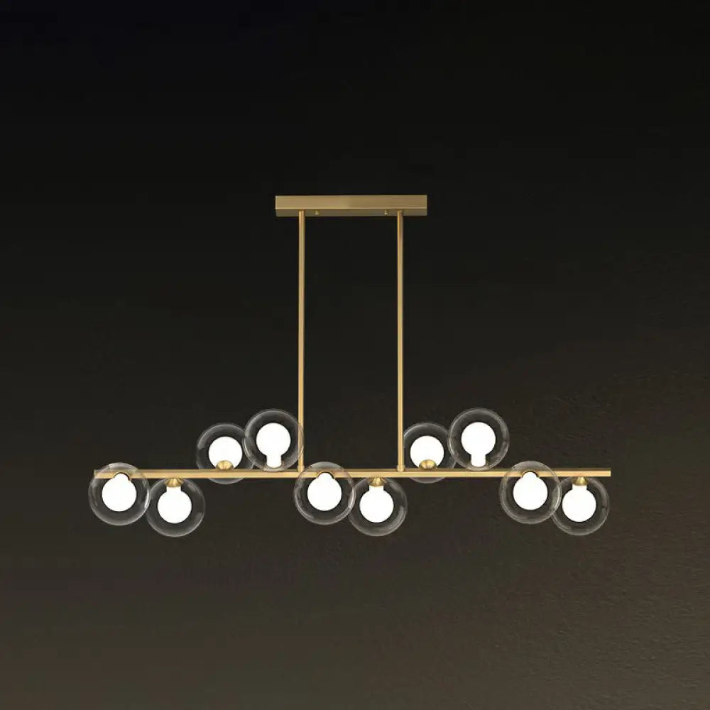 إضاءة جزيرة LED بتصميم حديث من DecorBites™ مع ظلال زجاجية شفافة وبيضاء