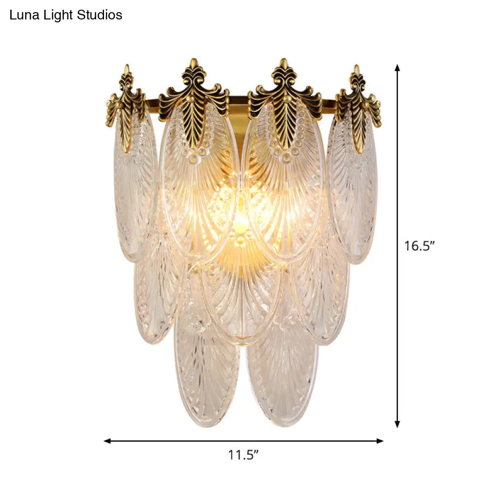 DecorBites™ DecorBites™ Postmodern Oval Glass Wall Sconce Light Fixture with Gold Finish