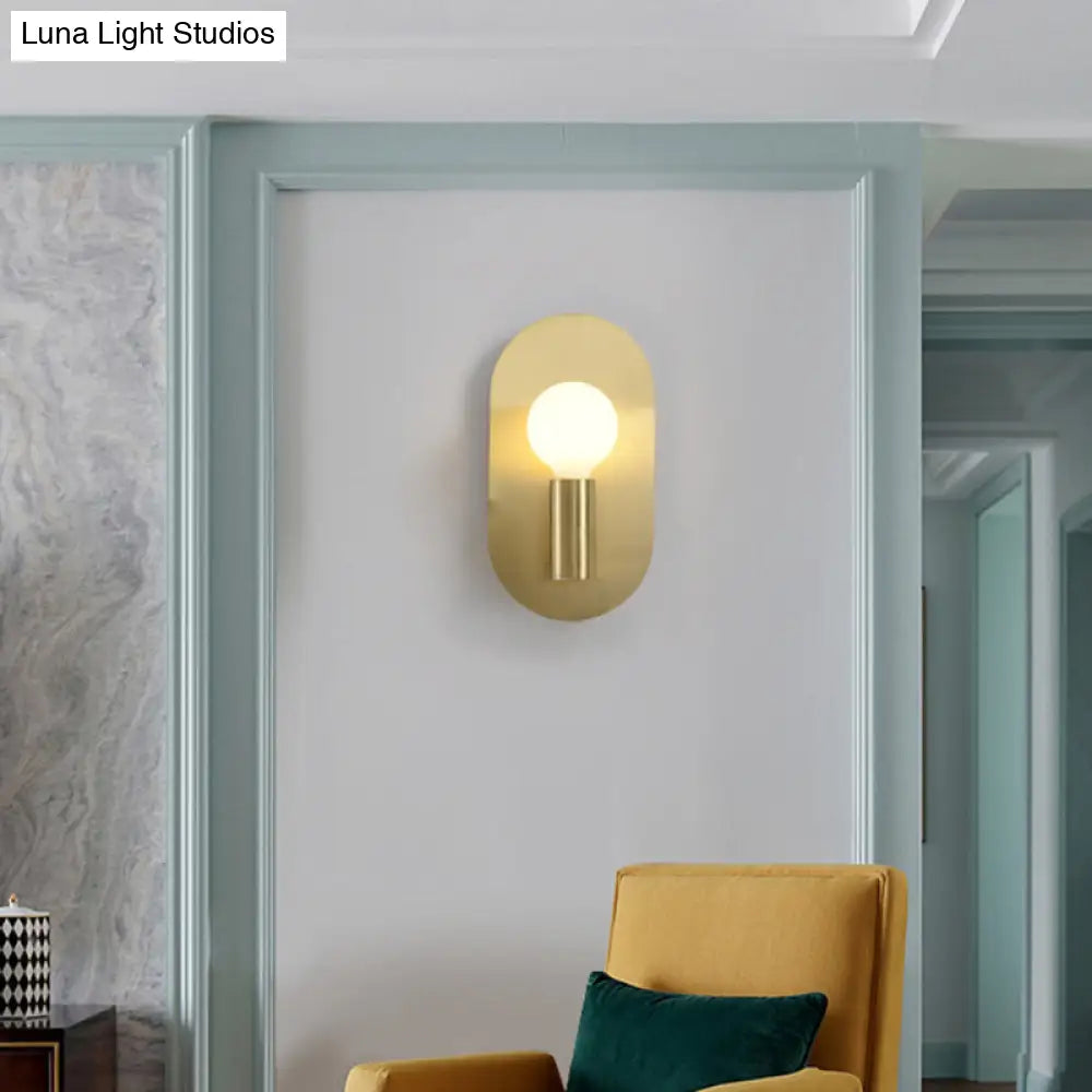 DecorBites™ DecorBites™ Postmodern Oval Metallic Wall Light: 1-Light Brass Lamp