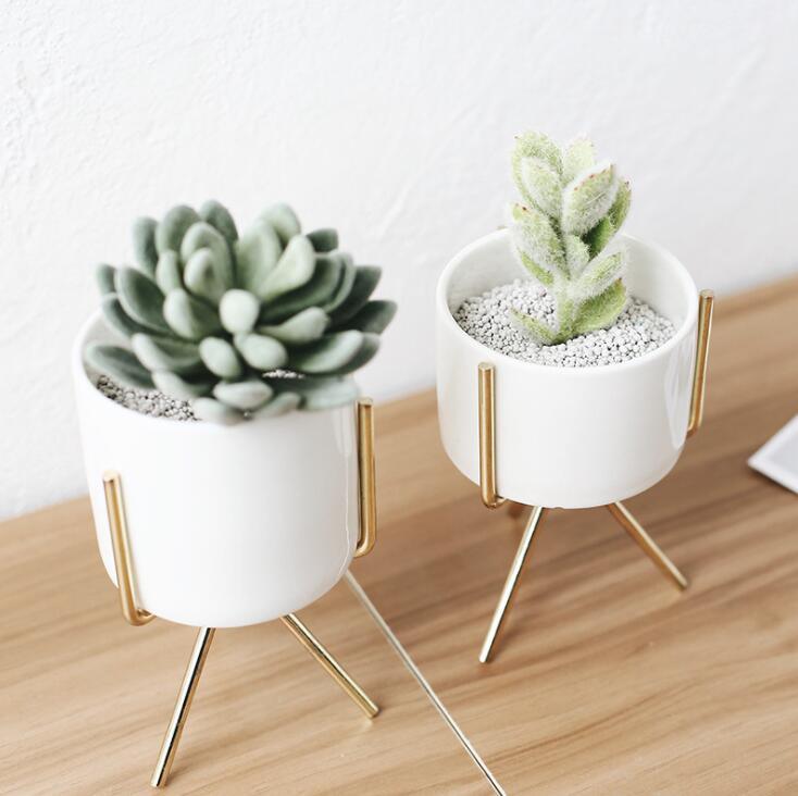 Ida - Ceramic Flower Planters with Modern Stand