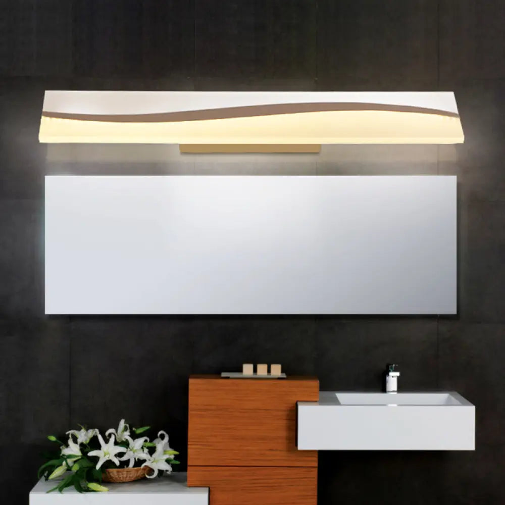 Lámpara de espejo rectangular LED DecorBites™ para tocador, de 16", 19.5" o 23" de ancho, resistente al agua y al vaho, en blanco cálido.