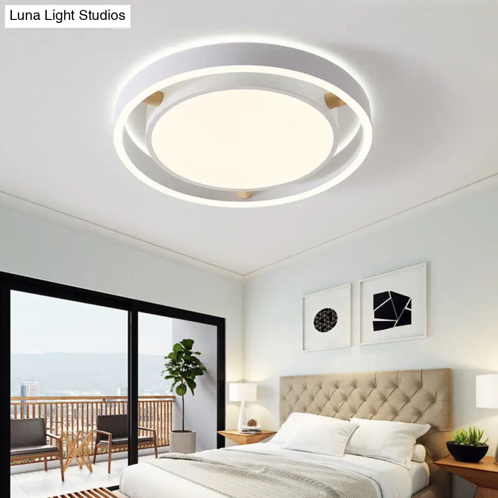 DecorBites™ DecorBites™ Red Nordic Style Flush Mount Light - Acrylic Metal Ceiling Lamp for Kindergarten