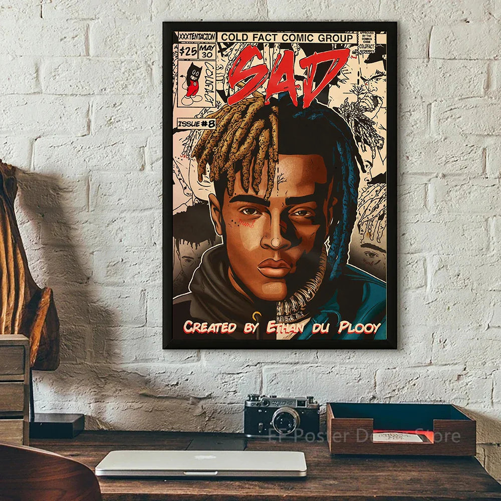 Retro Canvas Print: Hip Hop Singer Album Cover - Posters