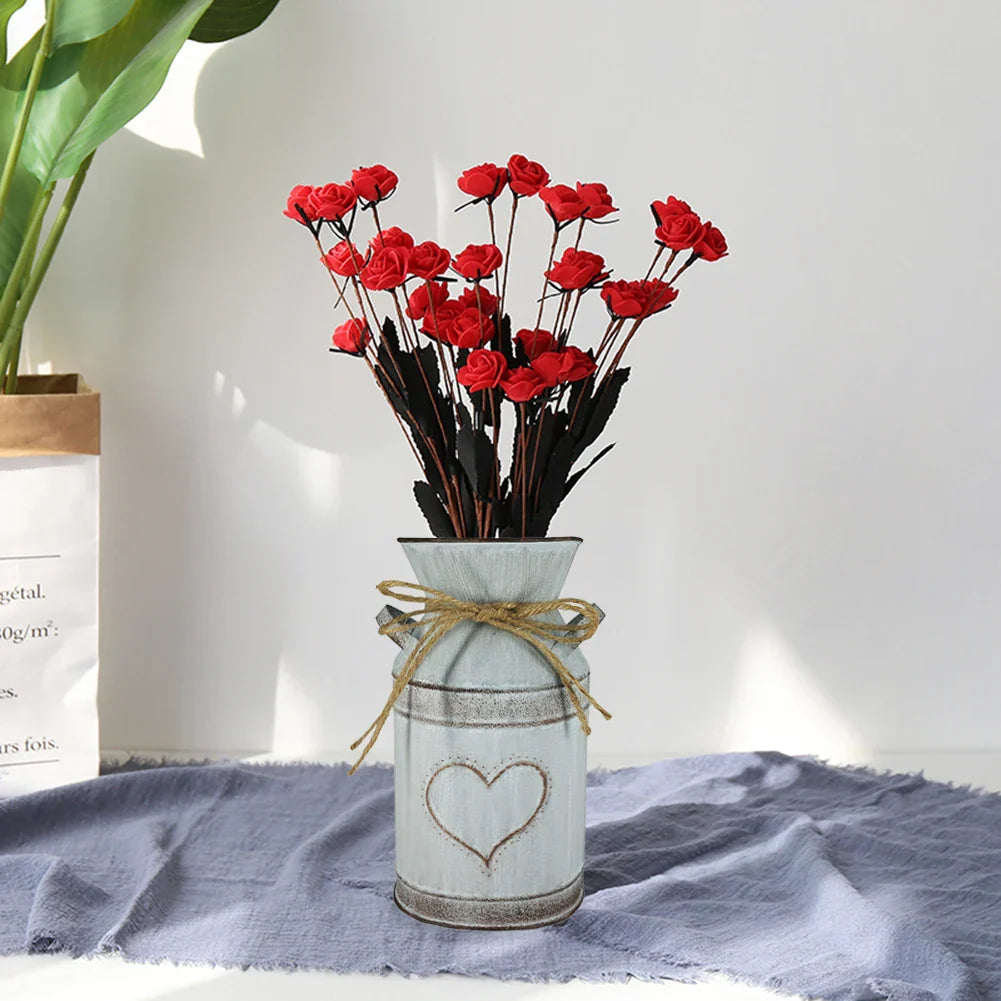 Retro Floral Metal Vase Holder - Wedding Garden Style - Vase