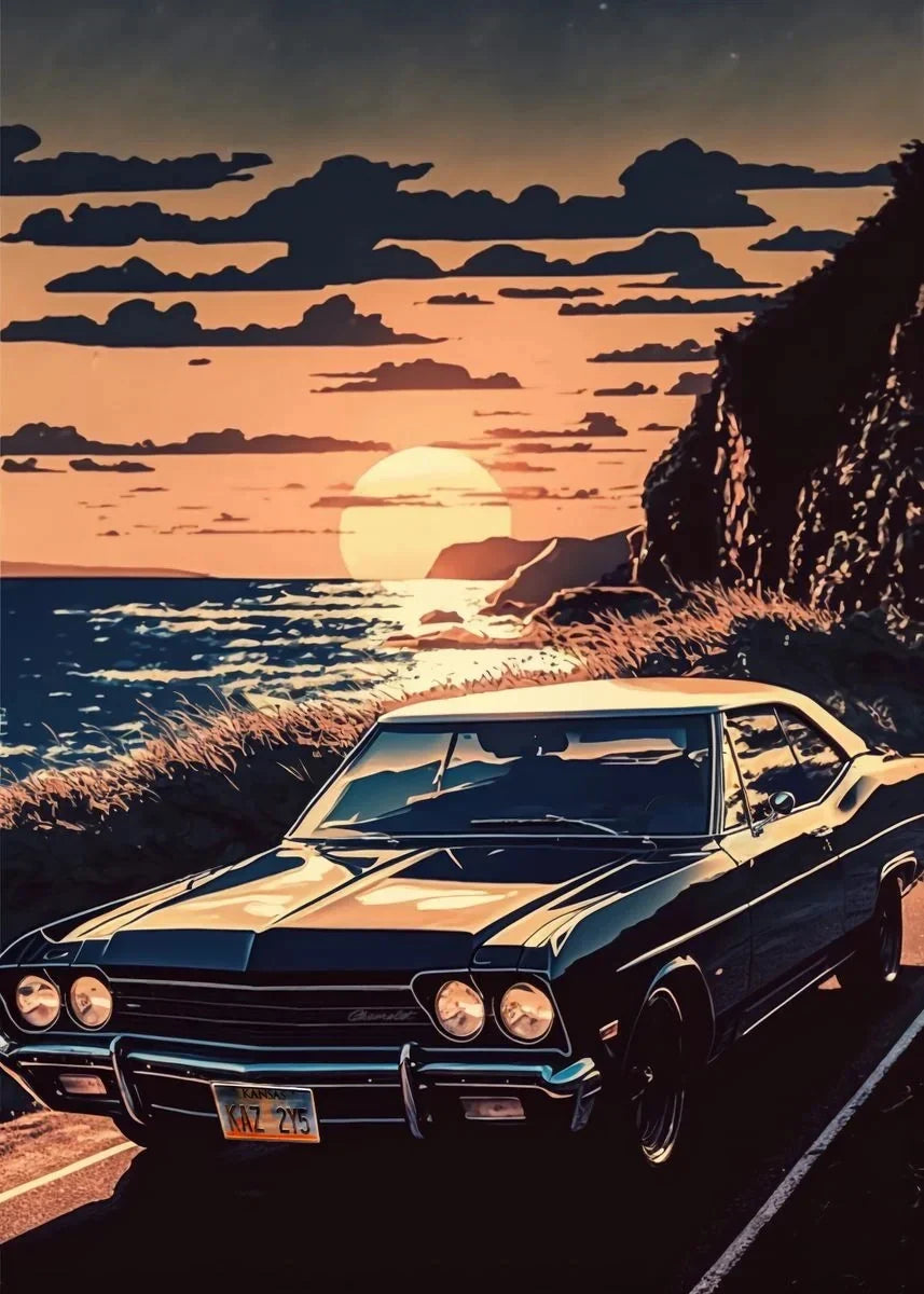 Retro Japanese GTR Luxury Car Canvas Wall Art - 7 / 40x60cm - Posters