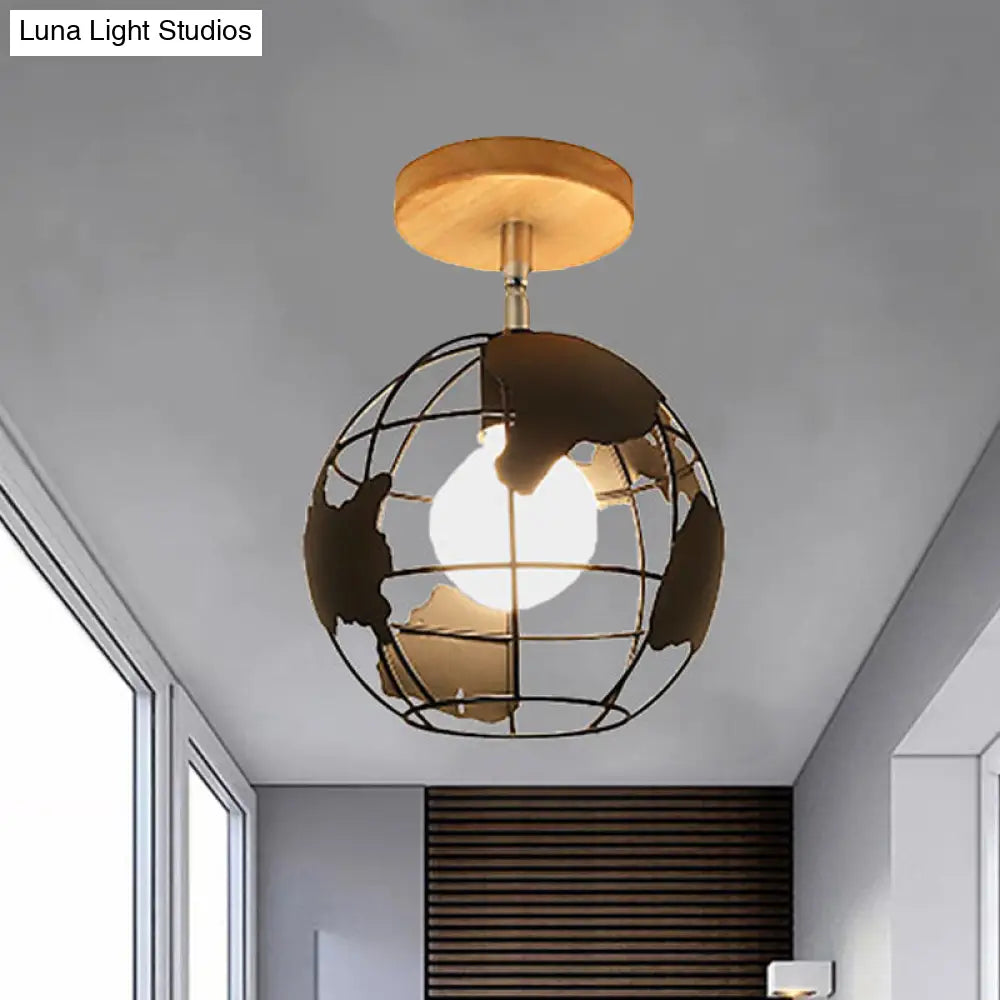 DecorBites™ DecorBites™ Retro Style Black/White Ceiling Light with Rotatable Semi Flush Mount