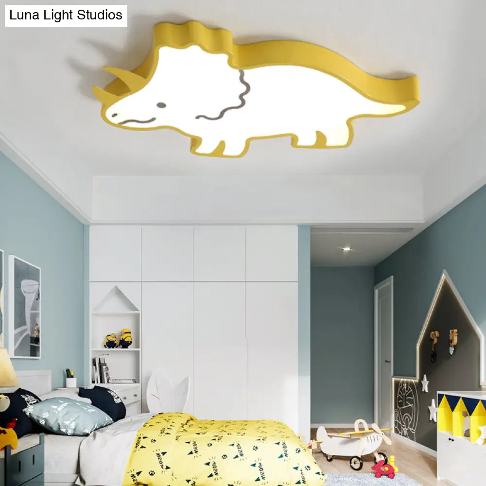 DecorBites™ DecorBites™ Roaring Fun: Dinosaur Design LED Flush Pendant Light for Kids' Rooms