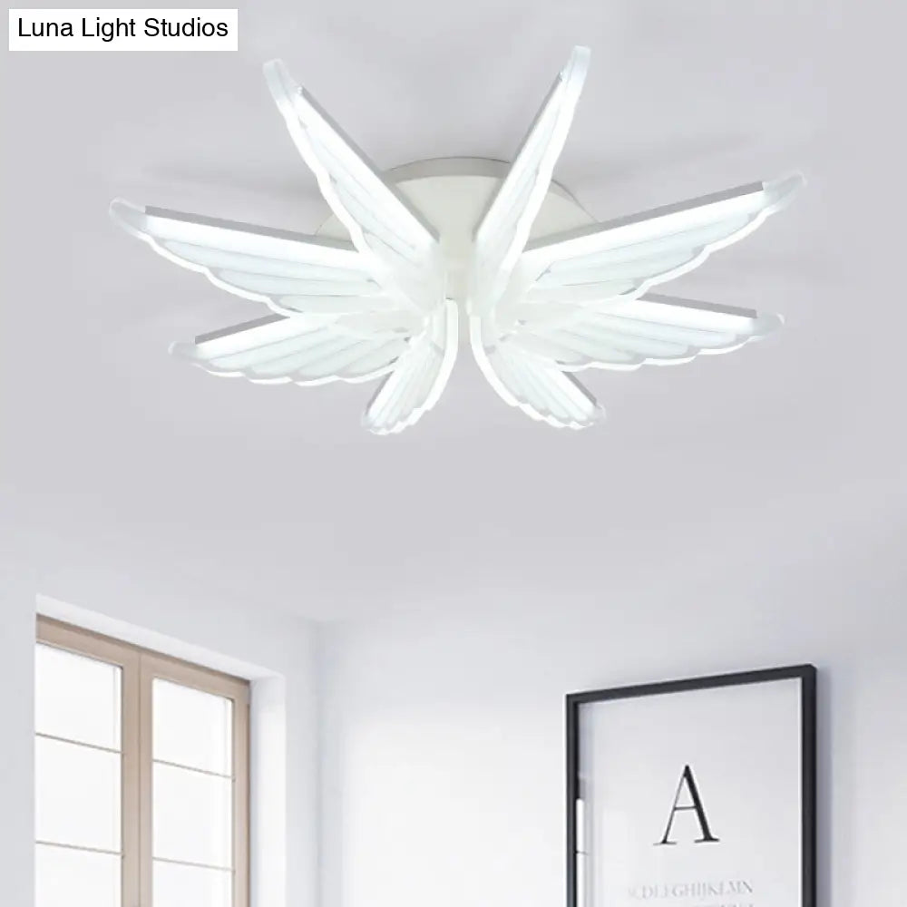 DecorBites™ DecorBites™ Romantic White Wing Flush LED Ceiling Lamp for Baby Room