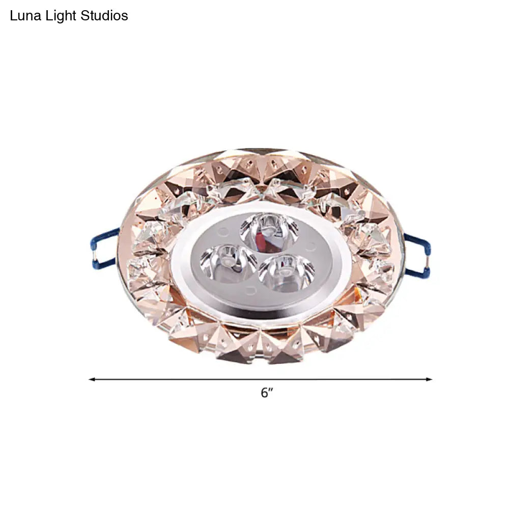DecorBites™ DecorBites™ Rose Gold Crystal Flush Mount LED Ceiling Lamp - Modern, Thin & Beveled
