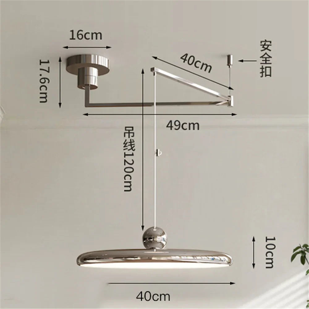 Rotatable Nordic LED Pendant Light - Cream Iron Chandelier - C / changeable