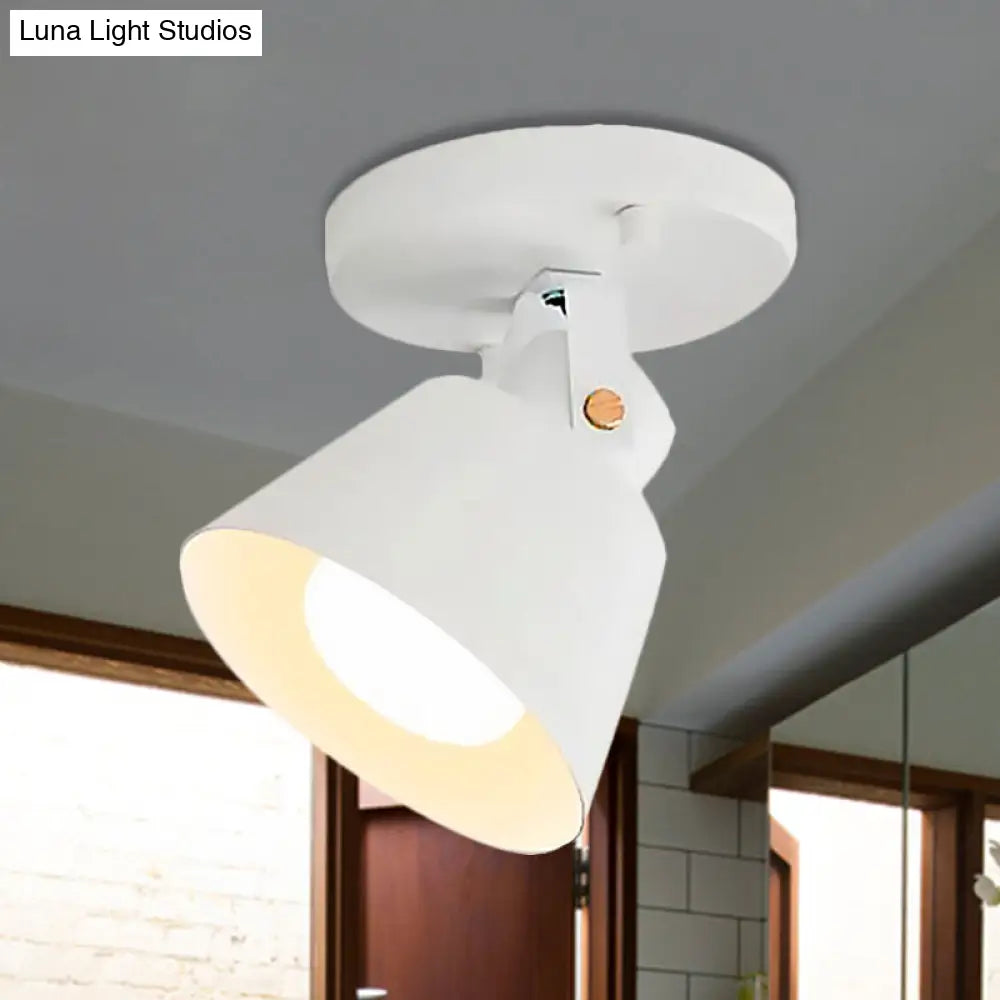 DecorBites™ DecorBites™ Rotatable Semi Flush Ceiling Light with Stylish Metallic Conical Shade - Black/White