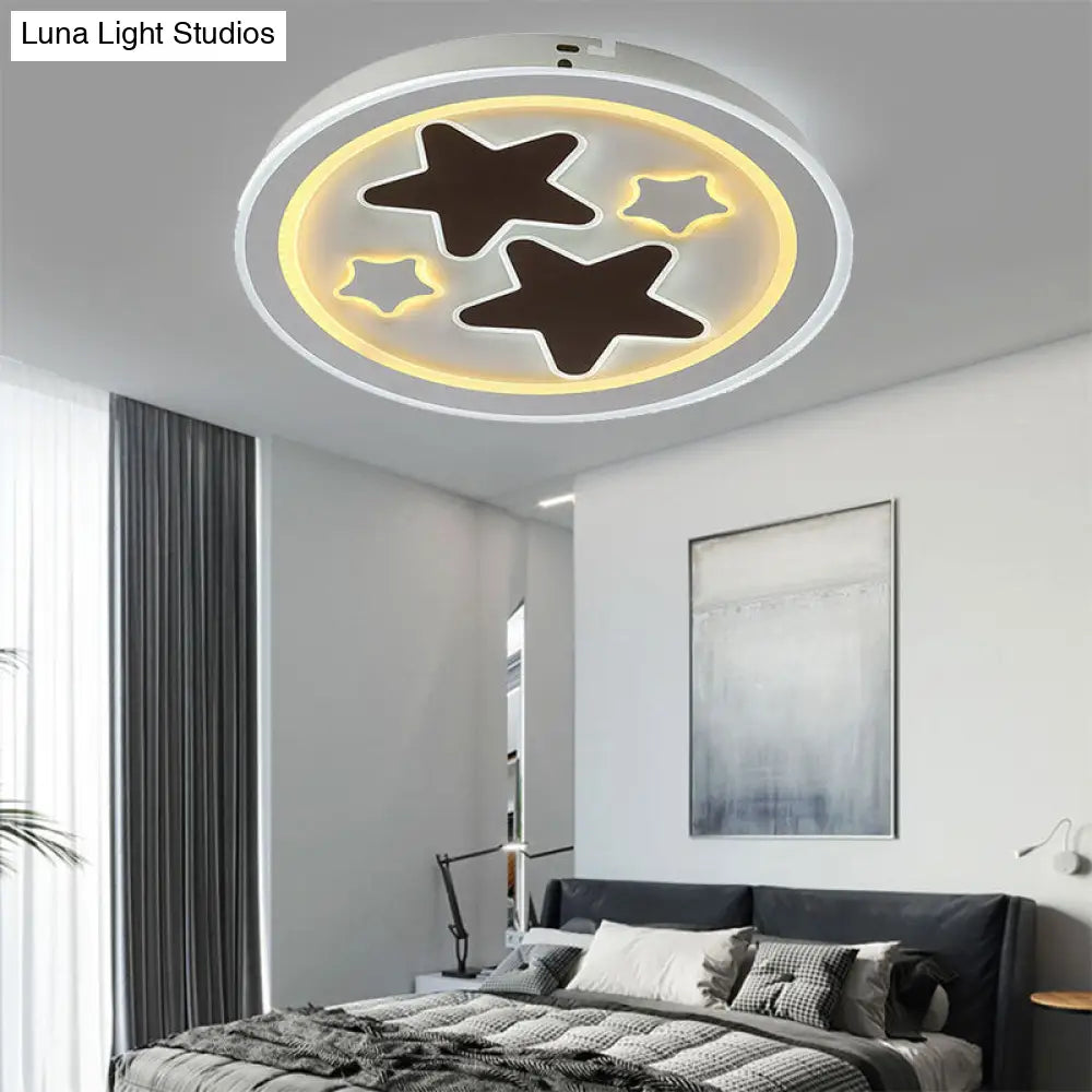 DecorBites™ DecorBites™ Round LED Flush Mount Ceiling Light in White Finish - Ideal for Adult Bedroom Décor
