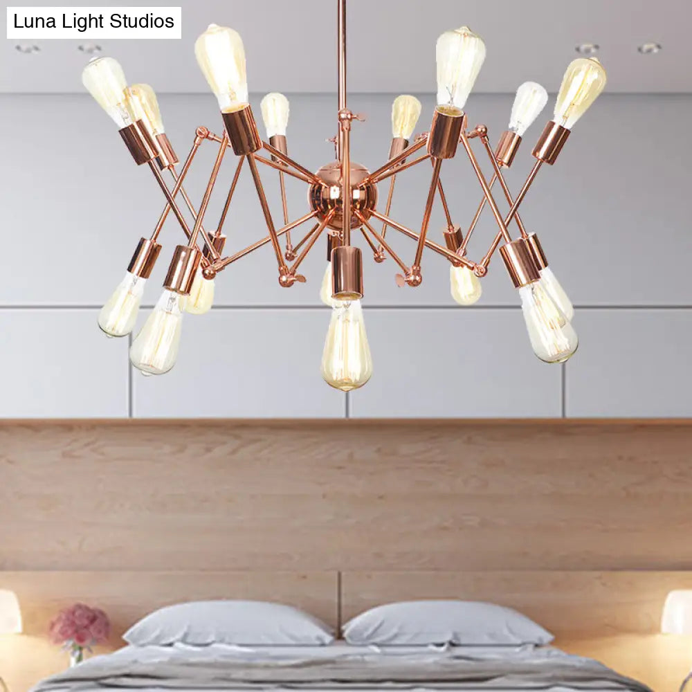 Rustic Copper Sputnik Pendant Chandelier - Indoor Light Fixture with 6/8/10 Lights