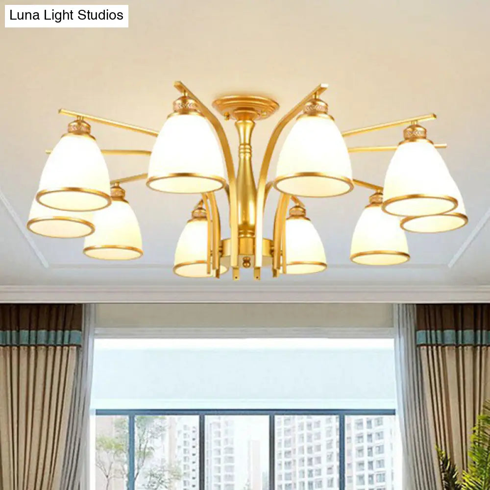 DecorBites™ DecorBites™ Rustic Semi Flush Glass Chandelier for Living Room