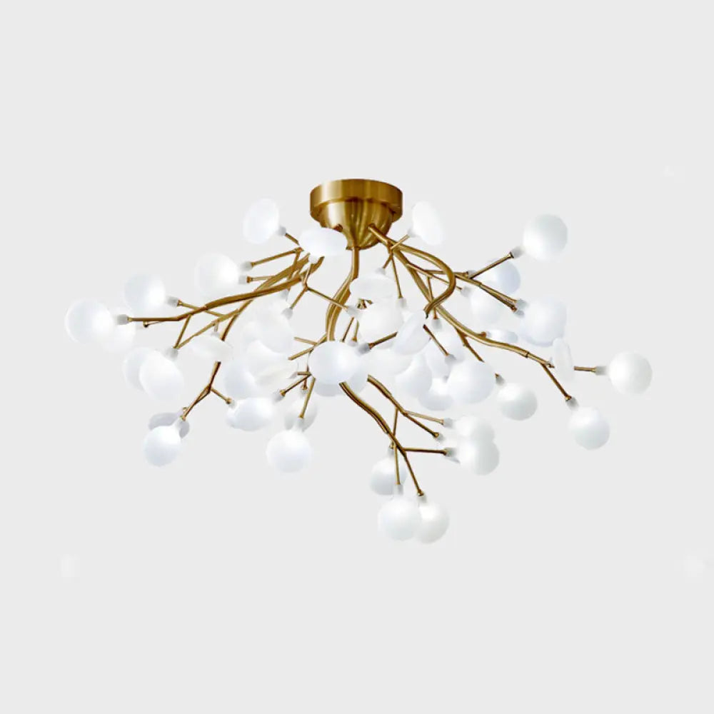 DecorBites™ DecorBites™ Semi LED Flush Chandelier: Metal Branch Flush Mount Light with Firefly Shade
